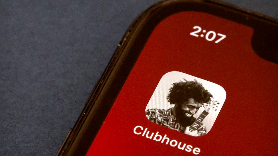 The icon for the social media app Clubhouse is seen on a smartphone screen in Beijing, Tuesday, Feb. 9, 2021. (AP)