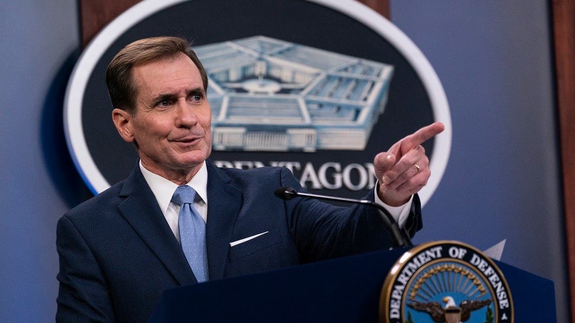 Pentagon spokesman John Kirby speaks during a media briefing, Jan. 28, 2021. (AP)