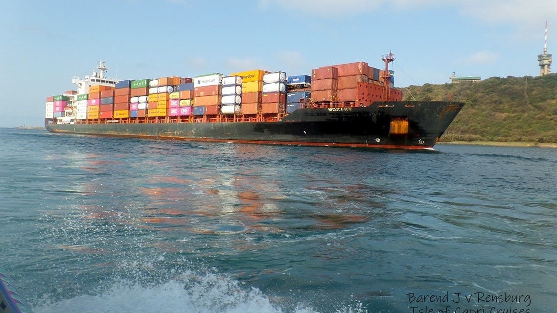 The MV Mozart container ship is seen near Durban, South Africa. (File photo: Reuters)