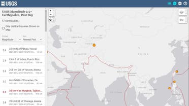 The US Geological Survey put the quake’s magnitude at 5.9 and centered 35 km (55 miles) west of Tajikistan in central Asia.
