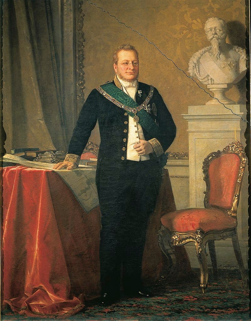 A painting embodying the Cavour character