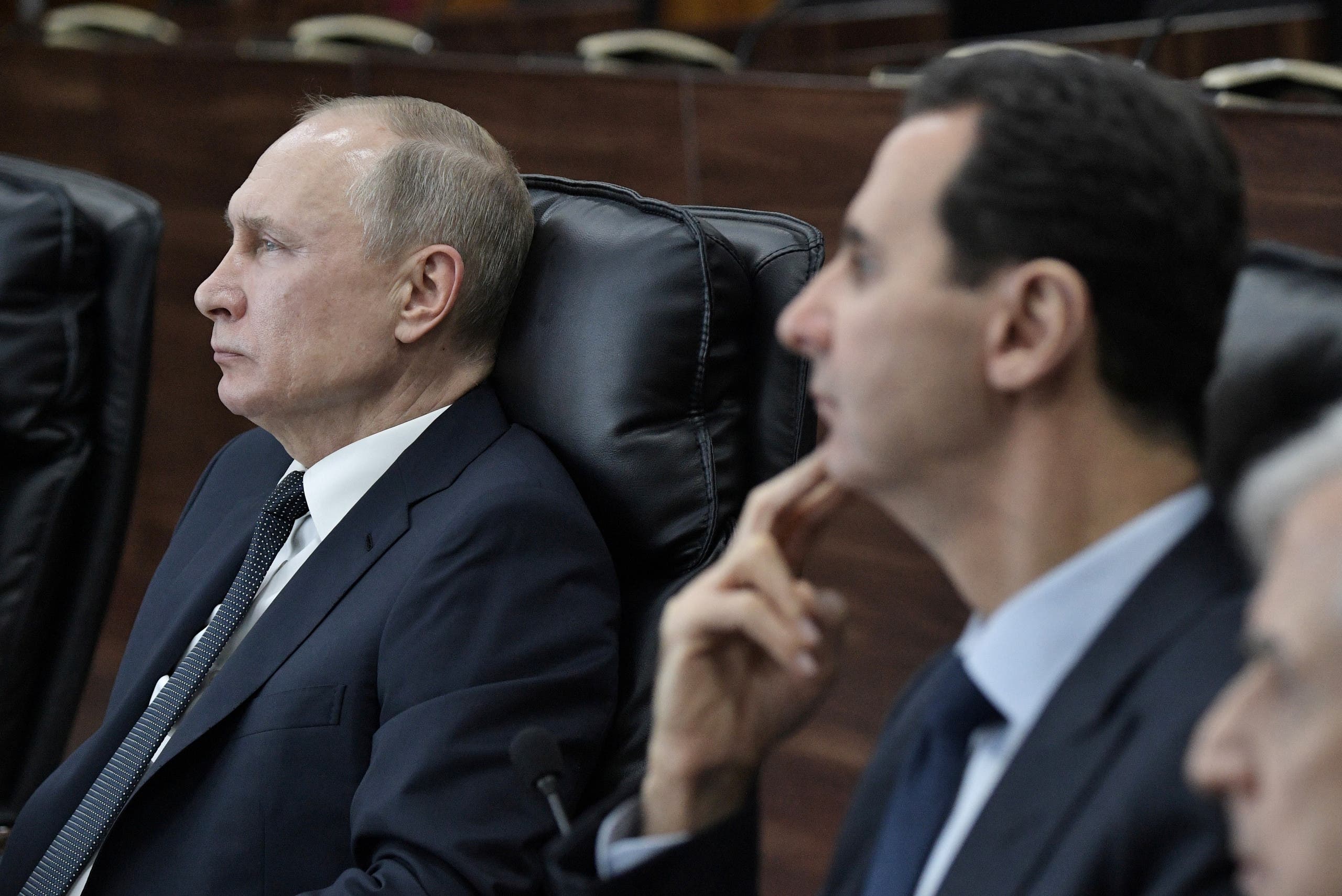 Russian President Vladimir Putin and Syrian President Bashar al-Assad attend a meeting in Damascus, Syria January 7, 2020. (File photo: Reuters)