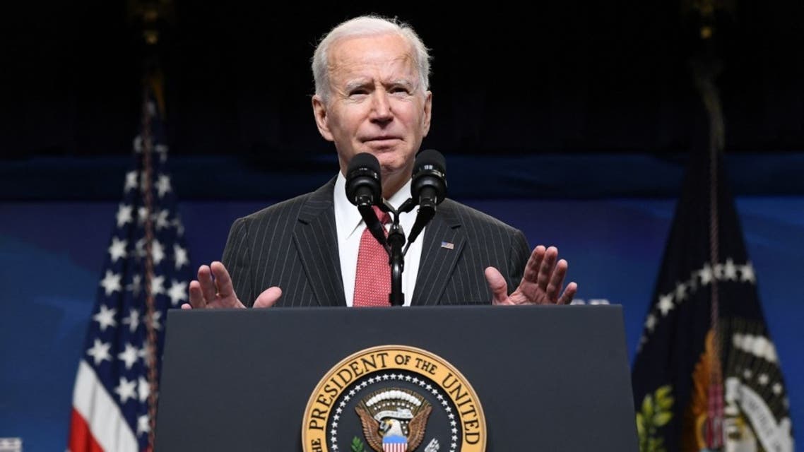 US President Joe Biden speaks in Washington, DC, February 10, 2021. (AFP)