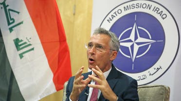 NATO Secretary General Jens Stoltenberg speaks to AFP on September 16, 2019 in the Iraqi capital Baghdad, where he made his first comments on the strikes on two major Saudi oil facilities that were claimed by Yemen's Huthi rebels but which both Washington and Riyadh have blamed on Tehran. Stoltenberg said he was extremely concerned about escalating tensions following strikes on Saudi oil facilities at the weekend, accusing Iran of destabilising the region.