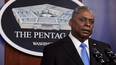 US Defense Secretary Lloyd Austin speaks to Defense Department personnel at the Pentagon, Feb. 10, 2021. (Reuters)