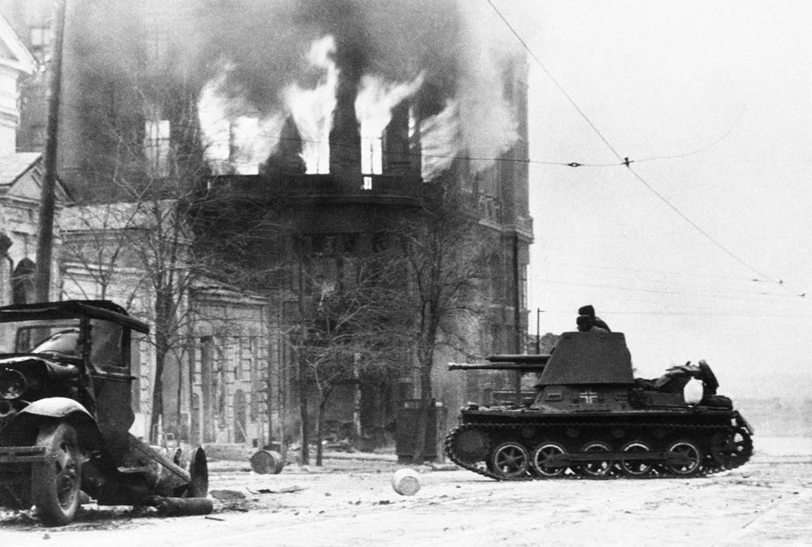 صورة لإحدى الدبابات الألمانية قرب روستوف