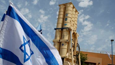 An Arrow II missile interceptor is displayed in front of journalists at an Israeli air defence command in the Palmahim military base south of Tel Aviv May 12, 2011. (Reuters)