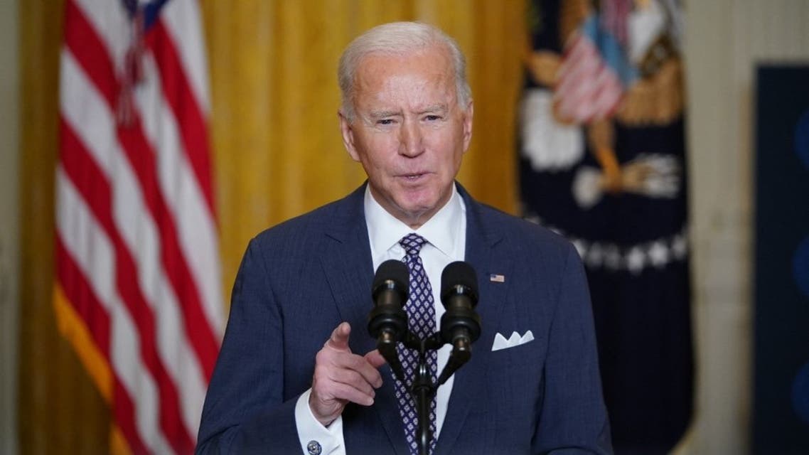 US President Joe Biden in the East Room of the White House in Washington, DC, on February 19, 2021. (AFP)