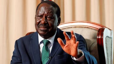 Raila Odinga, Kenya's former Prime Minister and the African Union (AU) High Representative for Infrastructure Development in Africa, gestures during an interview with Reuters in Nairobi, Kenya, on February 18, 2021. (Reuters)