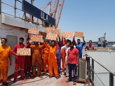 Onboard the vessel M/V Ula in Kuwait,19 abandoned seafarers went on hunger strike in protest over unpaid wages backdated for more than a year. (Supplied)
