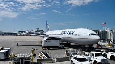 A Boeing 777/200 of United Airlines is seen at the gate at Denver International Airport (DIA) on July 30, 2020, in Denver, Colorado. (AFP)