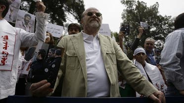 A file photo taken on April 30, 2010, shows Anis Naccache during a demonstration outside the French embassy in the capital Beirut. (Anwar Amro/AFP)