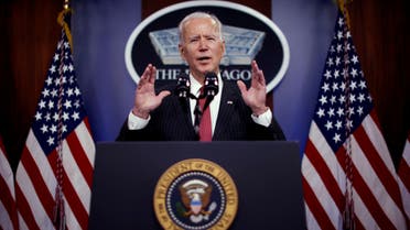 US President Joe Biden visits the Pentagon in Arlington, Virginia. (Reuters)