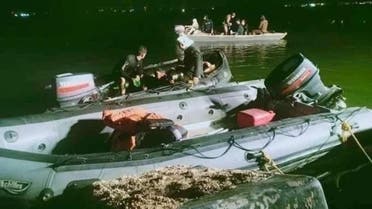 من موقع حادث غرق مركبين ببحيرة مريوط في الإسكندرية