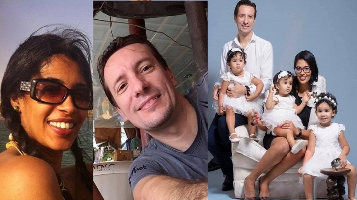 صورة من فيسبوك للأرملة وزوجها القتيل وأطفالها