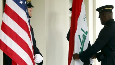 Military honor guards dress the US and Iraqi flags in Washington at the White House. (File Photo: Reuters) 