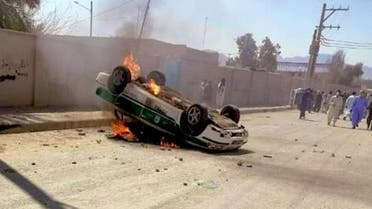 Protesters in southeast Iran stormed a government building a day after security forces reportedly shot dead several civilian fuel traders. (Twitter)