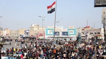 Iraqi demonstrators take part in ongoing anti-government protests in Nassiriya, Iraq January 29, 2021.