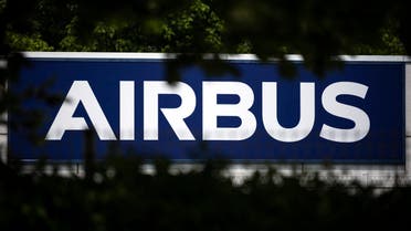 The logo of European aircraft manufacturer Airbus in Toulouse, southern France. (File photo: AFP)