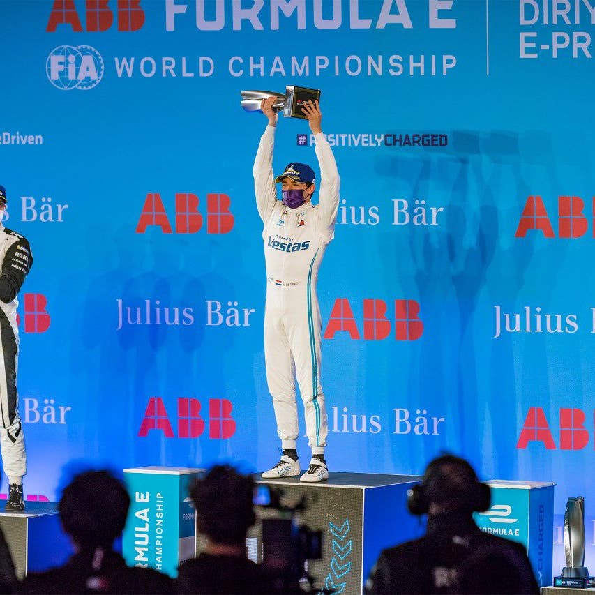 De Vries wins Formula E’s first night race in Saudi Arabia’s Diriyah
