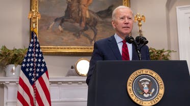 US President Joe Biden speaks about the American Rescue Plan from the Roosevelt Room of the White House in Washington, DC, on February 27, 2021. (Andrew Caballero-Reynolds/AFP)