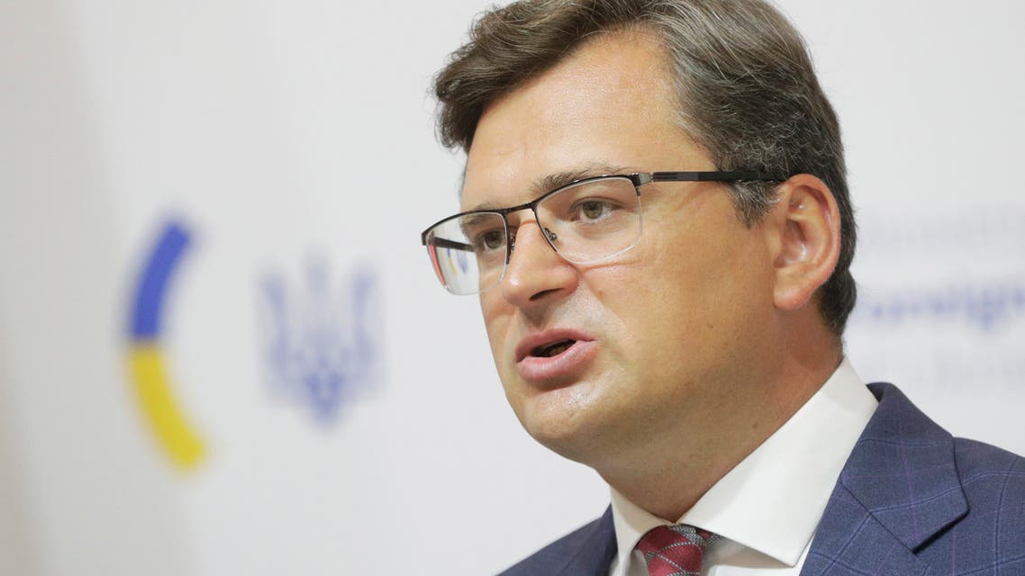 Ukrainian Foreign Minister Dmytro Kuleba speaks during a joint press conference with his German counterpart in Kiev on August 24, 2020. (AFP)