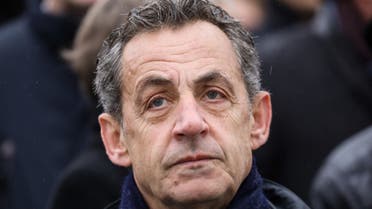 French former president Nicolas Sarkozy attends a ceremony at the Arc de Triomphe in Paris on November 11, 2019. (AFP)