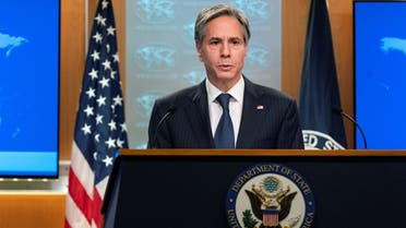 US Secretary of State Antony Blinken speaks to reporters at the State Department, Feb. 26, 2021. (Reuters)