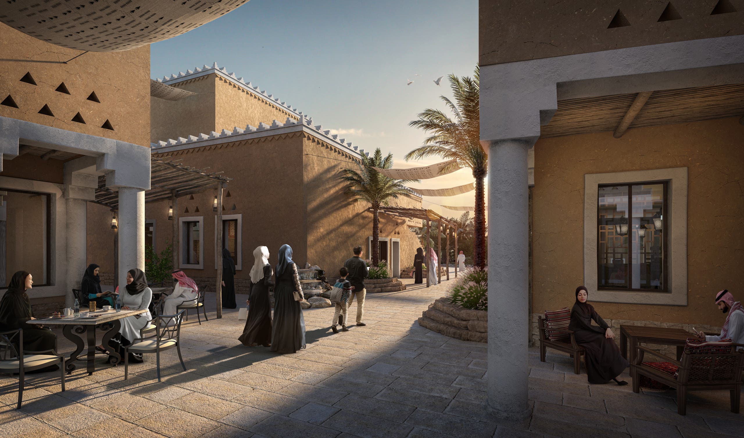 Al-Diriyah Gate’s first district - Al Bujairi District – will open at the end of the year in December 2021 with 22 new restaurants. (Supplied)