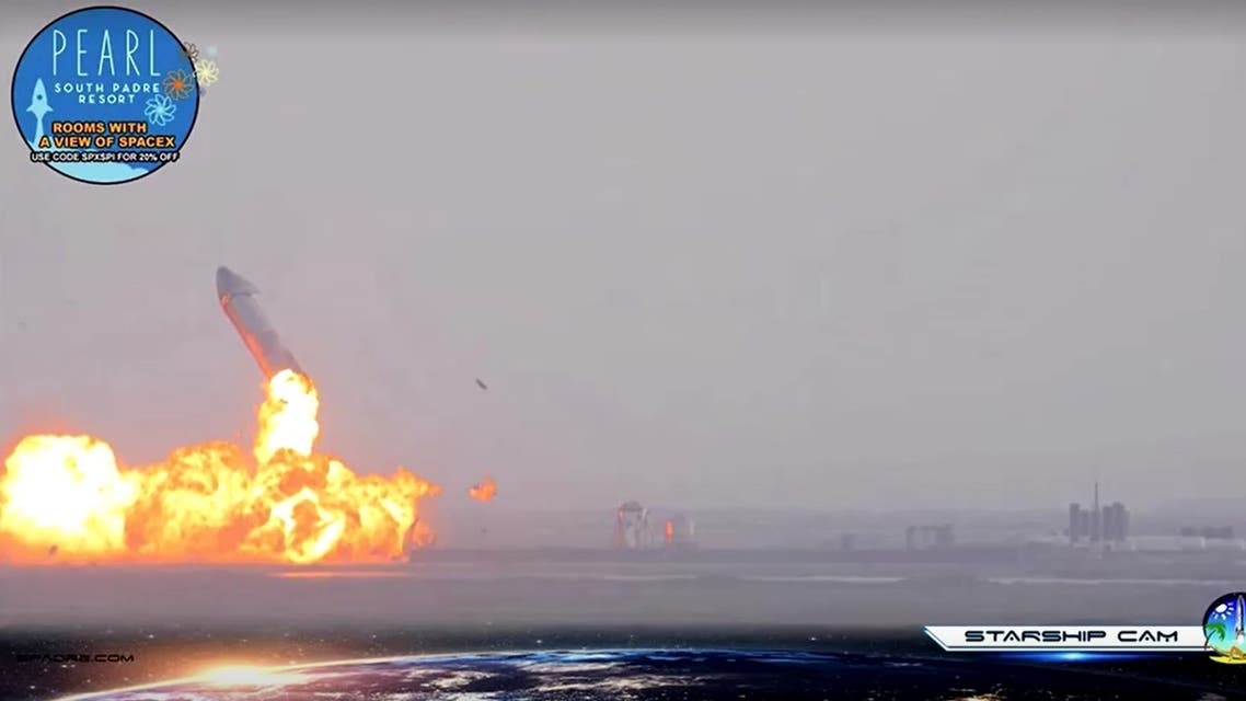 SpaceX's Starship rocket blows up shortly after landing. (Screengrab)