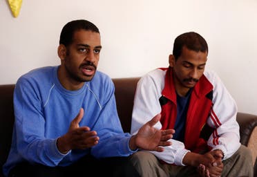 In this March 30, 2019, file photo, Alexanda Amon Kotey, left, and El Shafee Elsheikh, who were allegedly among four British militants who made up a brutal ISIS cell dubbed The Beatles, speak during an interview with The Associated Press at a security center in Kobani, Syria. (AP)