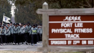 US soldiers march to the physical fitness track at the Ft. Lee Army base in Ft. Lee, Virginia. (File Photo: AP)