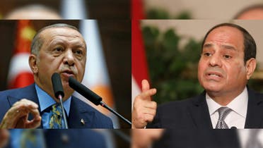 This combination of pictures created on June 22, 2020 shows (L) Turkish President Recep Tayyip Erdogan and (R) Egyptian President Abdel Fattah al-Sisi. (AFP)