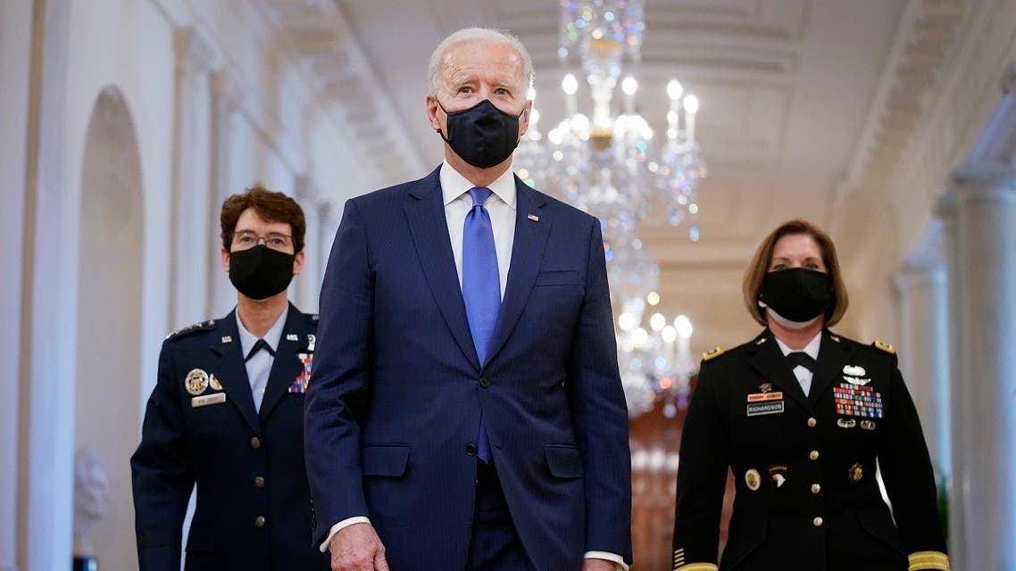President Joe Biden at an event to mark International Women's Day, March 8, 2021, at the White House. (AP)