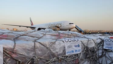 Cargo containing a batch of the AstraZeneca vaccine against the coronavirus disease (COVID-19), is seen at an airport in Khartoum, Sudan March 3, 2021. (UNICEF/Handout via Reuters)