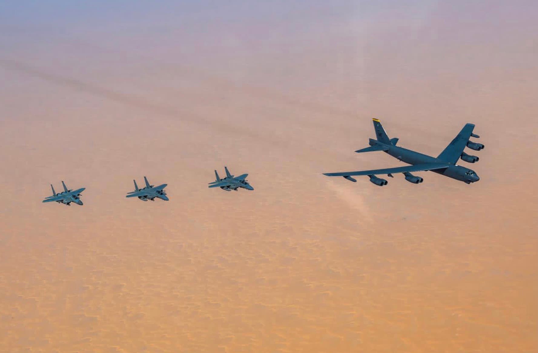 Joint exercises between the Saudi fighters and the two American B-52 bombers