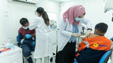 Inside one of Dubai's mobile vaccination clinics. (Dubai Media Office)