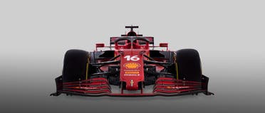 The new SF12 Ferrari F1 car is seen in this handout photo released from Maranello, Italy, on March 10, 2021. (Reuters)