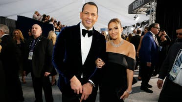 Alex Rodriguez and Jennifer Lopez pose at the26th Screen Actors Guild Awards in Los Angeles, California. (Reuters)