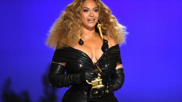In this handout photo courtesy of The Recording Academy, US singer Beyoncé accepts the Best R&B Performance award for 'Black Parade' onstage during the 63rd Annual Grammy Awards at Los Angeles Convention Center on March 14, 2021 in Los Angeles, California. (File photo: AFP)