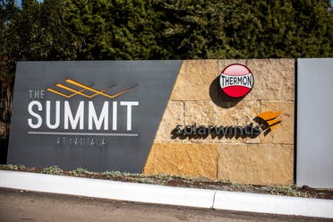 The SolarWinds logo is seen outside its headquarters in Austin, Texas, US, December 18, 2020. (Reuters)