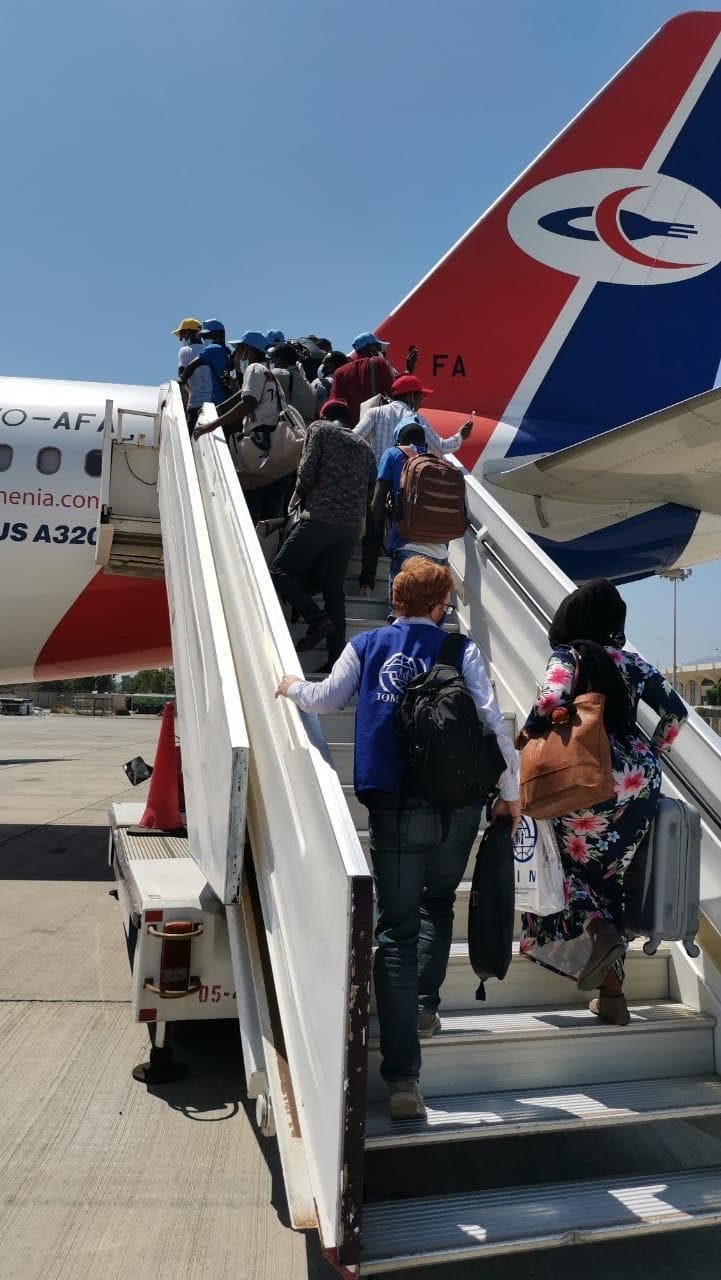 African migrants transported out of Yemen on a UN-sponsored flight. (Supplied)