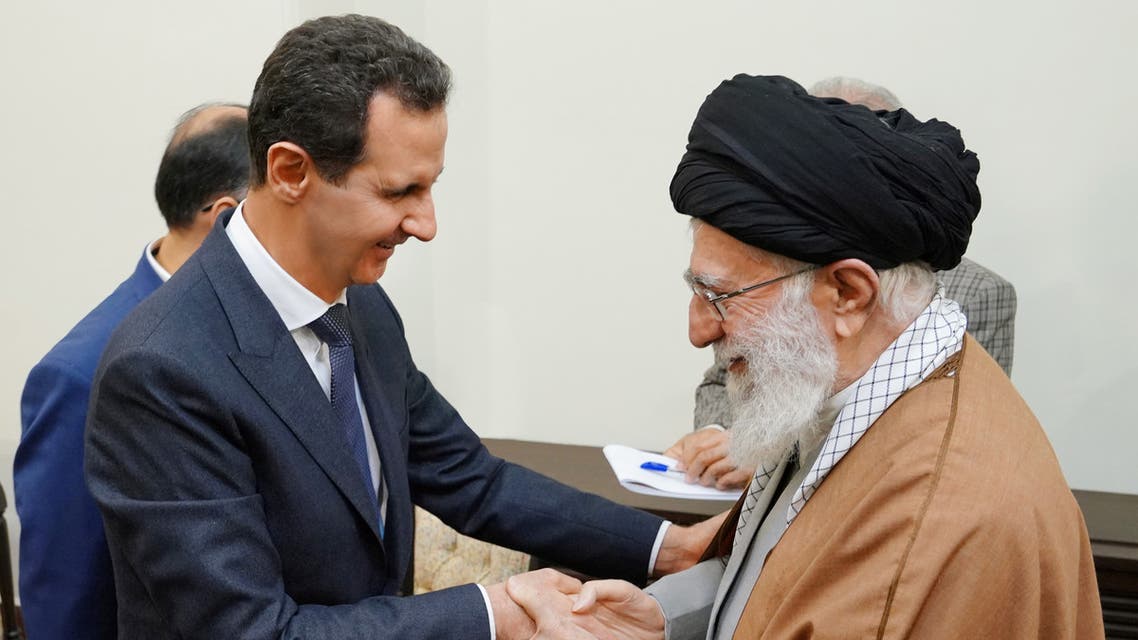 Syria's President Bashar al-Assad meets with Iranian Supreme Leader Ayatollah Ali Khamenei in Tehran, Iran in this handout released by SANA on February 25, 2019. SANA/Handout via REUTERS ATTENTION EDITORS - THIS IMAGE WAS PROVIDED BY A THIRD PARTY. REUTERS IS UNABLE TO INDEPENDENTLY VERIFY THIS IMAGE