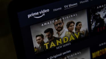 A poster of Tandav, a web series is seen on Amazon Prime Video streaming service website in this illustration picture taken on March 5, 2021. (Reuters)