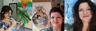صور من انستاغرام للفنانة التشكيلية رائفة الرز، المقيمة لاجئة منذ سنوات مع ابنها في هولندا