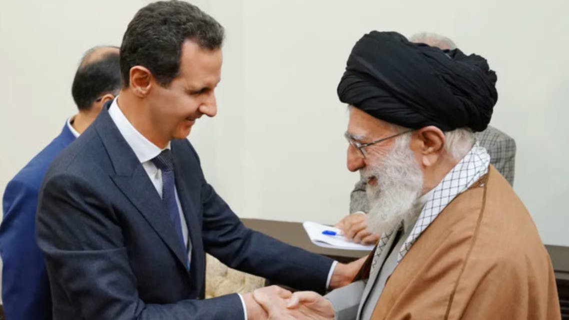 Iranian Leader Ali Khamenei with the President of the Syrian regime, Bashar al-Assad, during a visit to Tehran in 2019