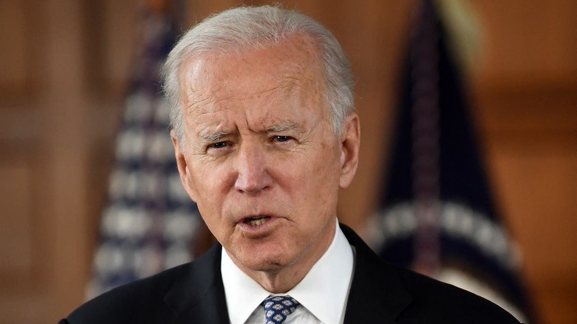 President Biden speaks during a listening session with Georgia Asian American and Pacific Islander community leaders at Emory University in Atlanta, Georgia on March 19, 2021. (Eric Baradat/AFP)