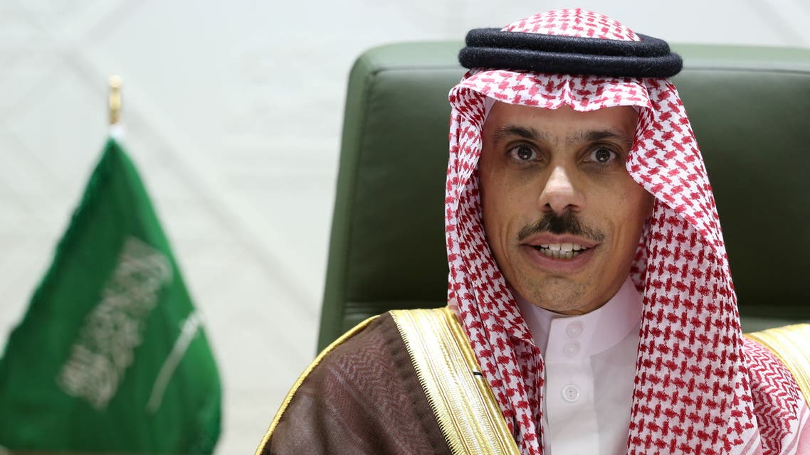 Saudi Arabia's Foreign Minister Prince Faisal bin Farhan Al Saud speaks during a news conference in Riyadh, Saudi Arabia March 22, 2021. REUTERS/Ahmed Yosri