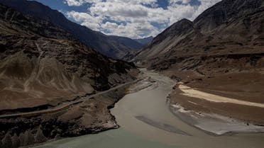 A highway being built by the Border Roads Organisation (BRO) passes by the confluence of the Indus and Zanskhar rivers in the Ladakh region, India, September 17, 2020. (Reuters/Danish Siddiqui)