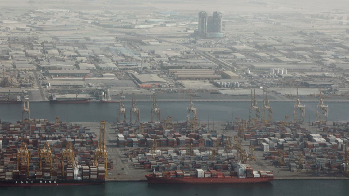An aerial view of Jebel Ali Port in Dubai October 25, 2010. REUTERS/Ahmed Jadallah (UNITED ARAB EMIRATES - Tags: CITYSCAPE BUSINESS)